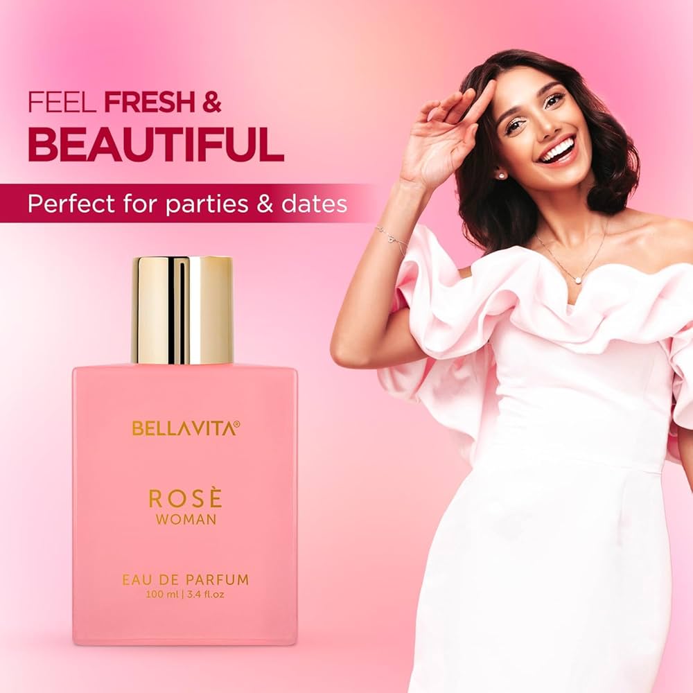 Bella Vita Luxury Rose Woman Eau De Parfum Perfume for Women with Black Currant, Vanilla, Jasmine|Floral & Sweet EDP Long Lasting Fragrance Scent 100 ML Bella Vita Luxury Rose Woman Eau De Parfum Perfume for Women with Black Currant, Vanilla, Jasmine|Floral & Sweet EDP Long Lasting Fragrance Scent 100 ML