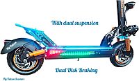 E10 Max Electric Scooter 2025, 2000W Motor, 48V Battery, LED Lights, 15/25/65 km/h, Foldable & Adjustable, with huge LED display meter,