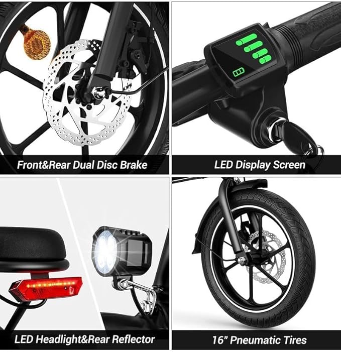 WINDHORSE Folding Electric Bike with 350W High Speed Motor|W2A black| 36V 8AH Battery| 40 KM/H Speed| 35 KM WINDHORSE Folding Electric Bike with 350W High Speed Motor|W2A black| 36V 8AH Battery| 40 KM/H Speed| 35 KM