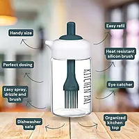 2IN1 OILS DISPENSER GLASS BOTTLE WITH SILICON BRUSH -230ML 2IN1 OILS DISPENSER GLASS BOTTLE WITH SILICON BRUSH -230ML