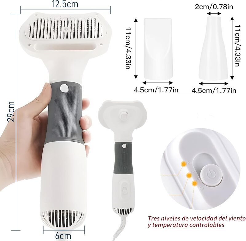 Secadora para Perro de Pelo Profesional con Visualización LED,
