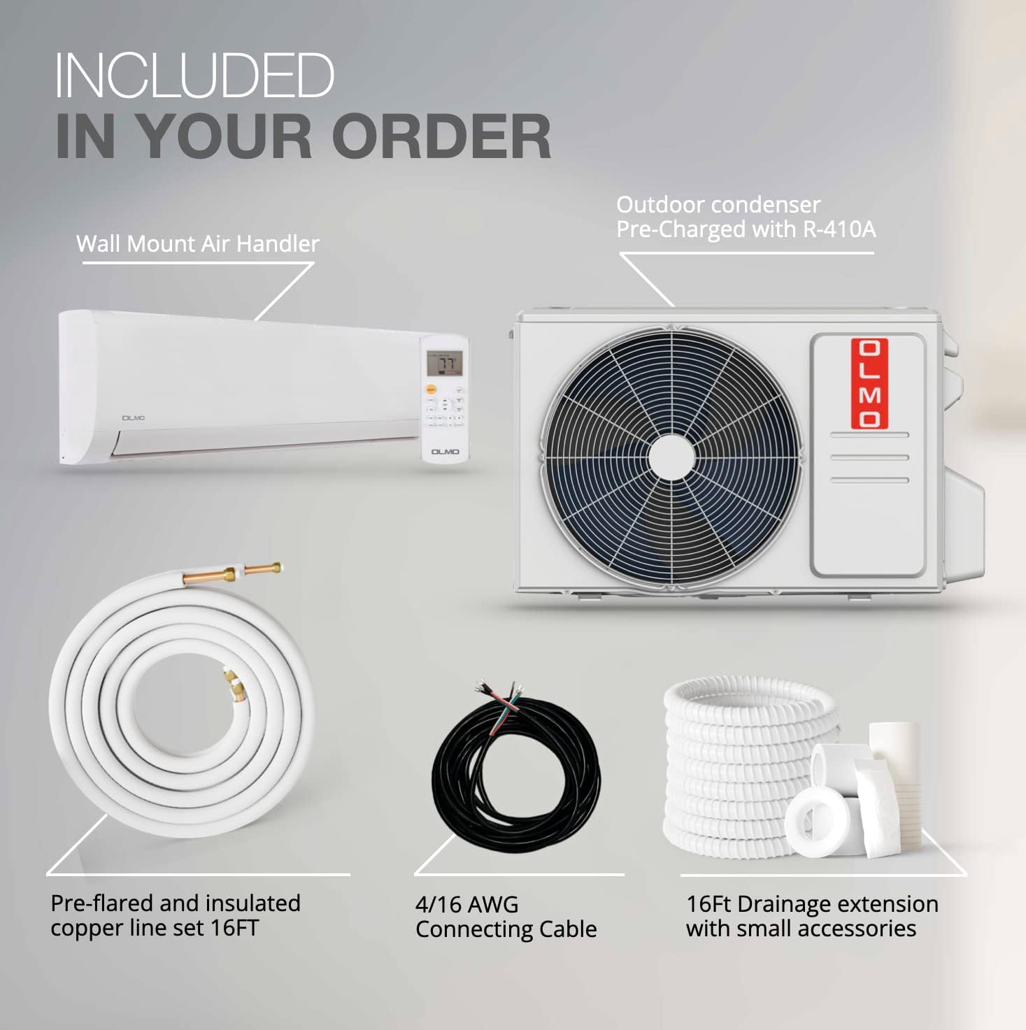 OLMO Alpic Aire acondicionado de 12,000 BTU, 110/120V