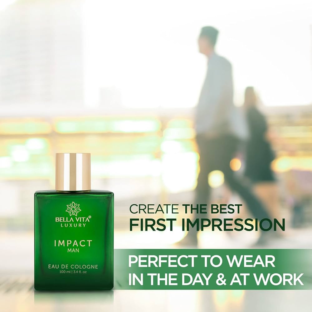 Bella Vita Luxury IMPACT MAN Eau De Cologne Perfume with Mandarin Orange, Patchouli, Cedar | Woody, Citrusy Long Lasting EDC Fragrance Scent for Men 100Ml Bella Vita Luxury IMPACT MAN Eau De Cologne Perfume with Mandarin Orange, Patchouli, Cedar | Woody, Citrusy Long Lasting EDC Fragrance Scent for Men 100Ml