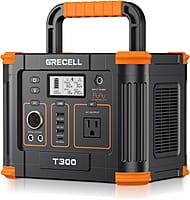 GRECELL- Central eléctrica portátil 300 W, generador solar 288 Wh