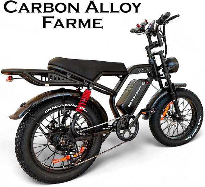 WINDHORSE V8 PRO Electric Bike – 750W Gear Hub Motor, 48V 16.6AH Battery, 50KM/H Speed, 45KM Range, 20" Fat Tires, Dual Suspension, Shimano 7-Speed, Carbon Alloy Frame, Dual Disc Brakes WINDHORSE V8 PRO Electric Bike – 750W Gear Hub Motor, 48V 16.6AH Battery, 50KM/H Speed, 45KM Range, 20" Fat Tires, Dual Suspension, Shimano 7-Speed, Carbon Alloy Frame, Dual Disc Brakes