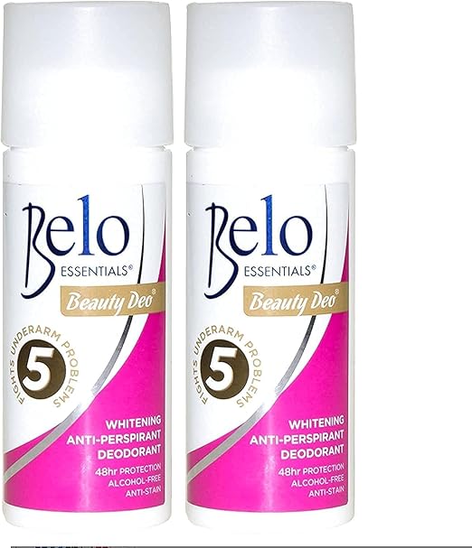 Belo Essentials Beauty Deo Whitening Roll On, 2 x 40ml