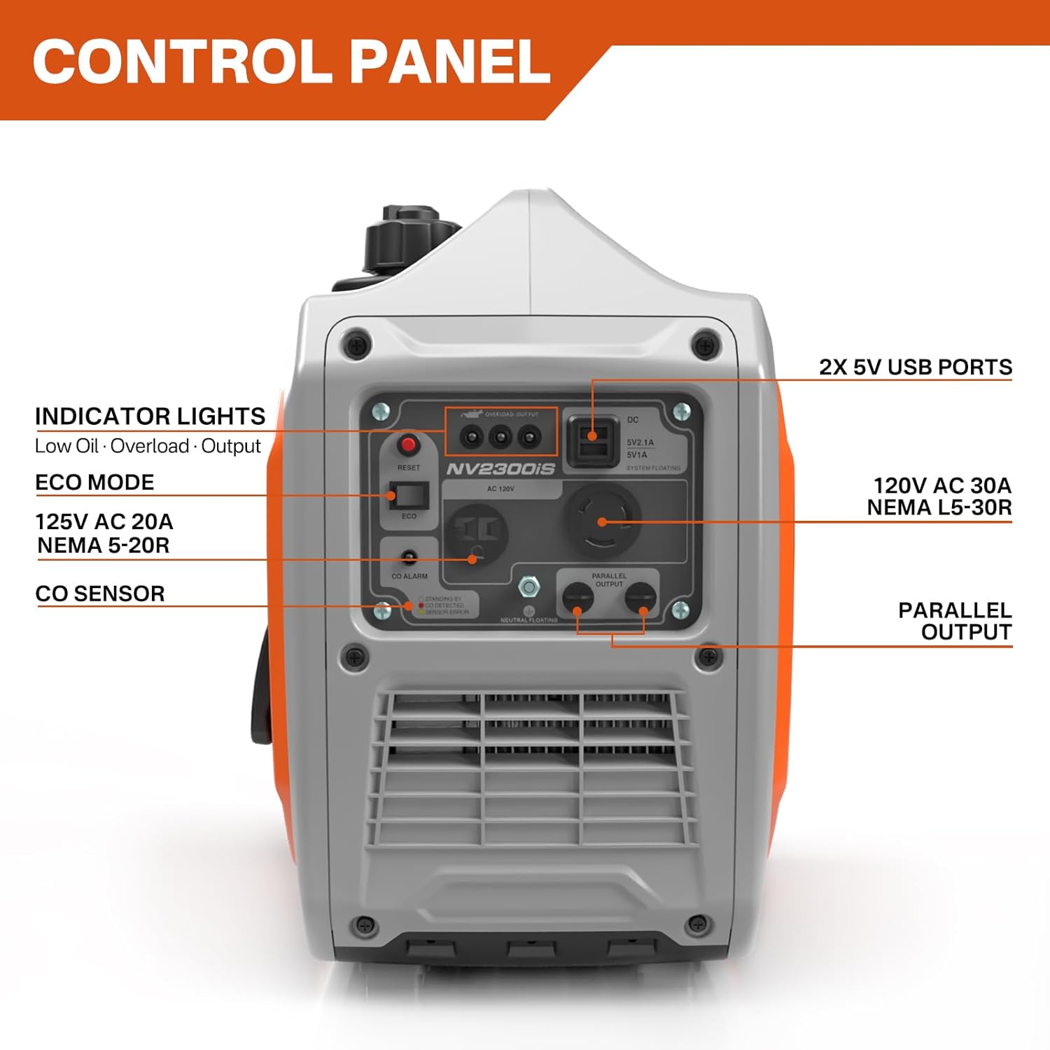 NOVUS Generador inversor de 2300 vatios NOVUS Generador inversor de 2300 vatios