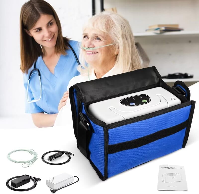 Máquina de Gerador O2 portátil de 3.3lb e 3 litros, Máquina de Gerador O2 portátil de 3.3lb e 3 litros,