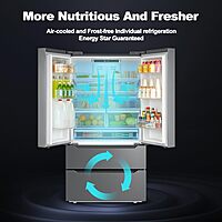 SMETA Refrigerador Puerta francesa con máquina de hielo, 36 pulgadas