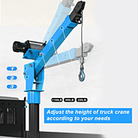PISMIRE TRUCK CRANE 1100LBS & ELECTRIC 12V WINCH SET 3500LBS 360 SWIVEL DUAL REMOTE (WIRED & INFRARED)