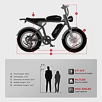 SAMEBIKE Bicicleta eléctrica de 2000 W/4000 W para adultos