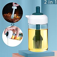 2IN1 OILS DISPENSER GLASS BOTTLE WITH SILICON BRUSH -230ML 2IN1 OILS DISPENSER GLASS BOTTLE WITH SILICON BRUSH -230ML