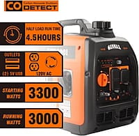 GENMAX Generador portátil, motor de gas ultra silencioso de 3300 W