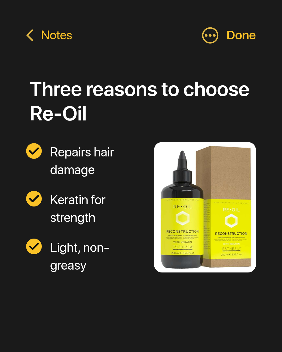 Re-Oil Reconstruction Oil With Keratin Re-Oil Reconstruction Oil With Keratin