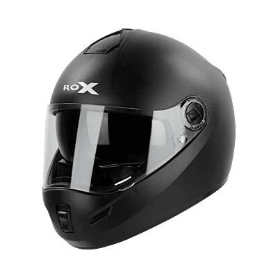 STEELBIRD SBH-34 ROX ISS R DASHING BLACK C/V 580 MM (M) WITH LED SPOILER
