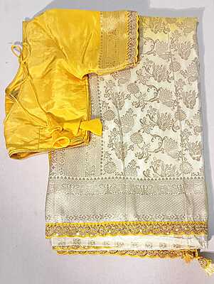 D153: Ready To Ship Beautiful Soft Silk Saree With Stitched Blouse