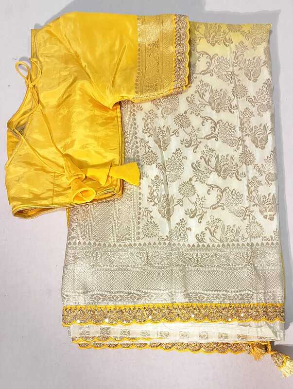 D153: Ready To Ship Beautiful Soft Silk Saree With Stitched Blouse