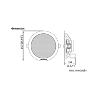 HIKVISION Analog Ceiling Speaker 6W DS-QAE0206G1-V