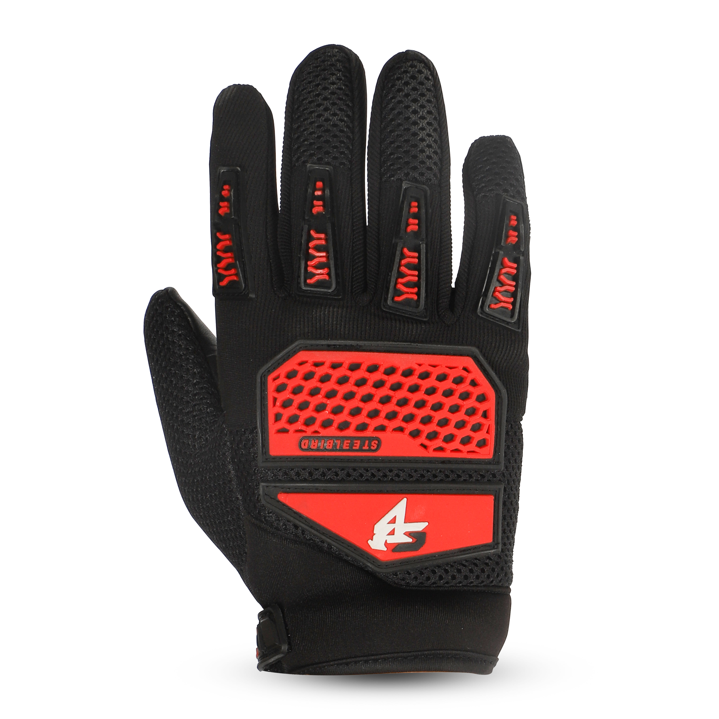 STEELBIRD GLOVES F/F RIDING PRO RED (XL)