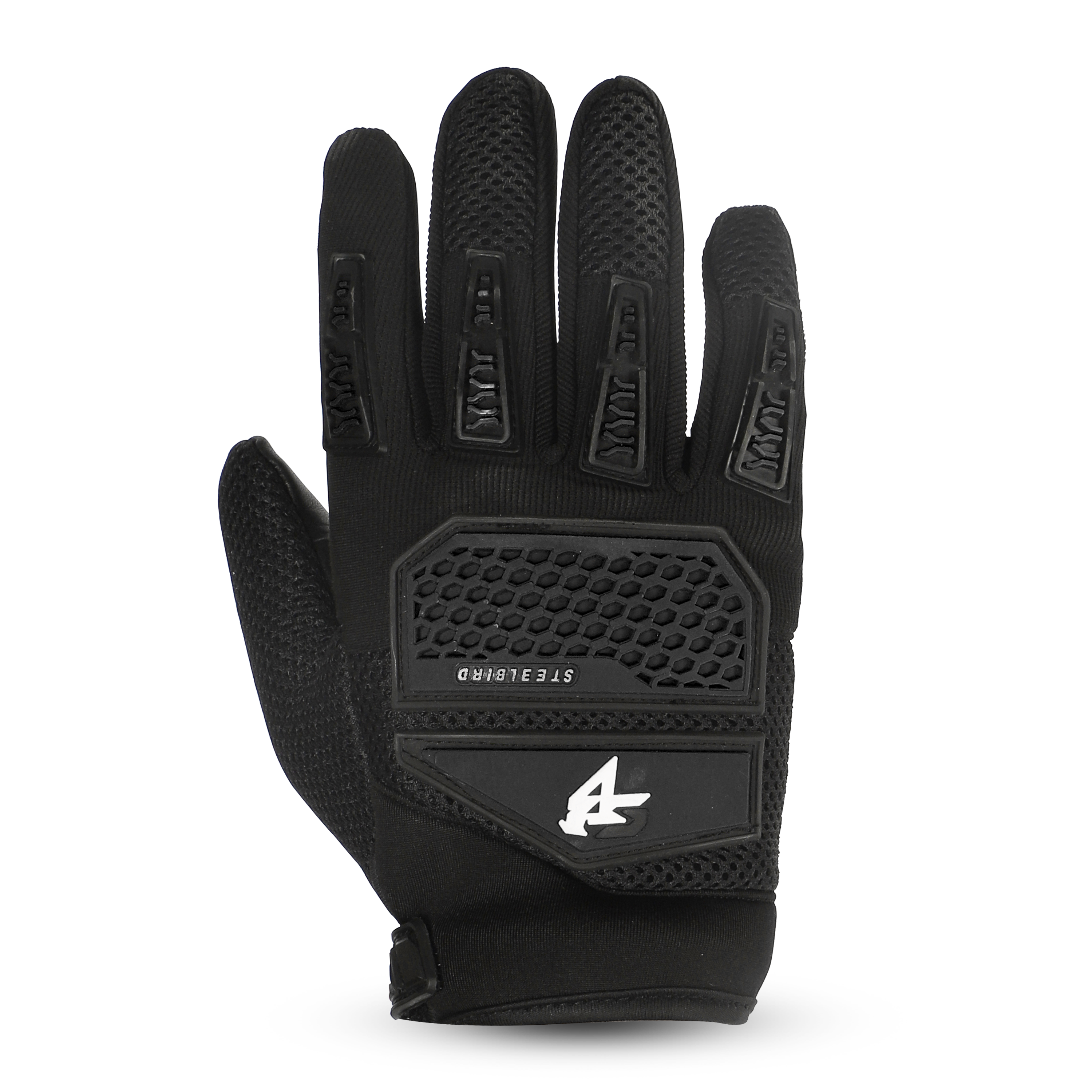 STEELBIRD GLOVES F/F RIDING PRO BLACK (XXL)