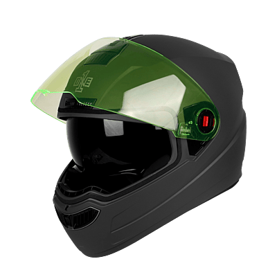 STEELBIRD SBA-1 ISS ONE1 DASHING BLACK FLUO YELLOW VISOR 580 MM