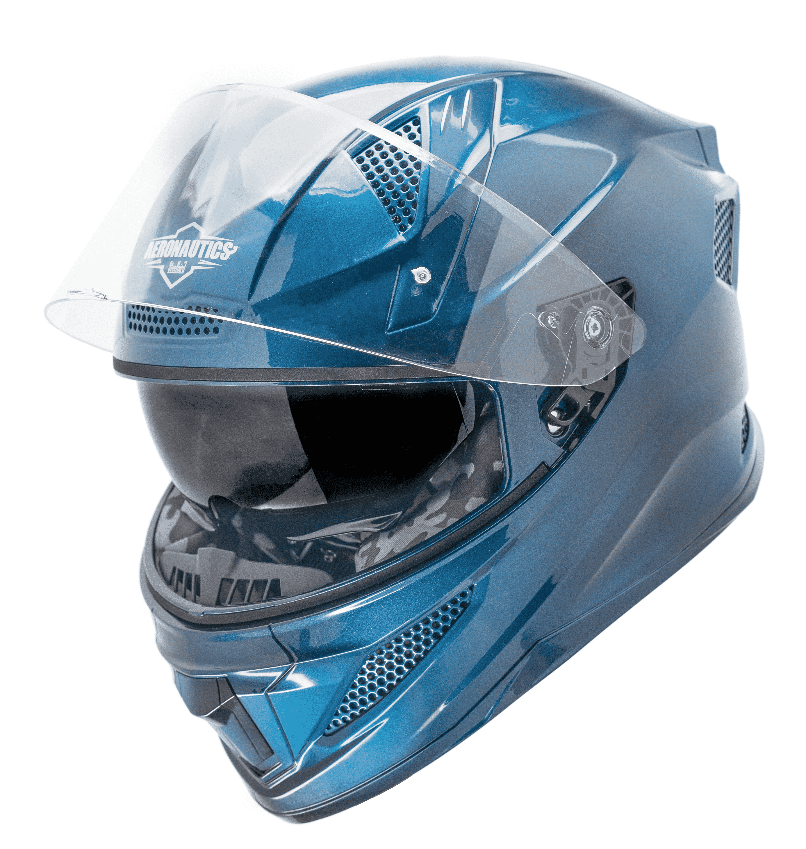 STEELBIRD SBH-25 ISS BREEZE GUARD OMBRE MATT BLACK/CYAN BLUE C/V 580MM