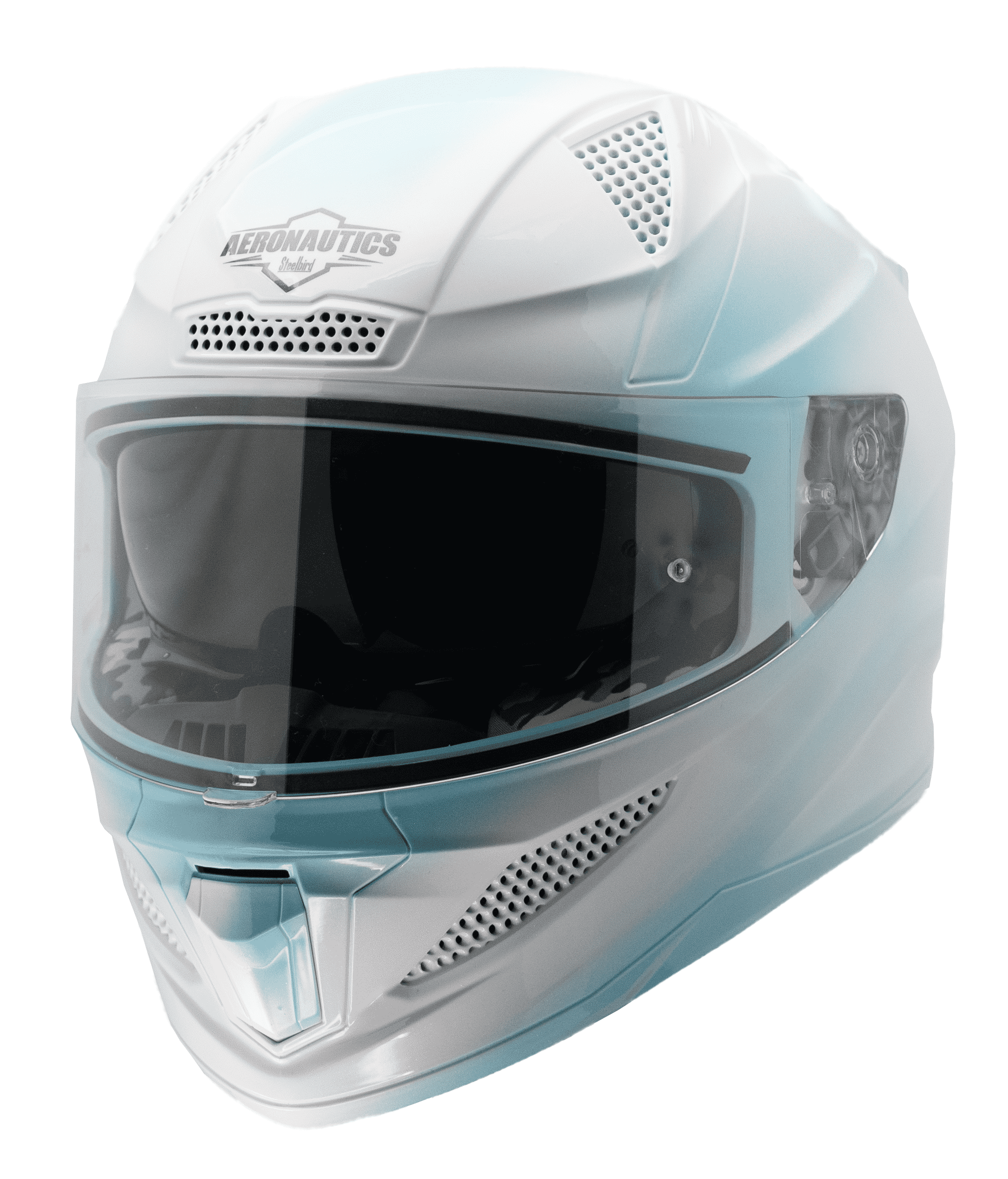 STEELBIRD SBH-25 ISS BREEZE GUARD OMBRE GLOSSY JAZZ BLUE/WHITE C/V 600MM