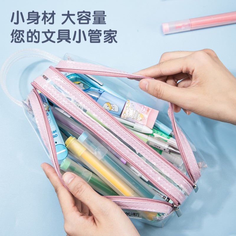 DELI 66600 PENCIL POUCH ZIPPED CLEAR DELI 66600 PENCIL POUCH ZIPPED CLEAR