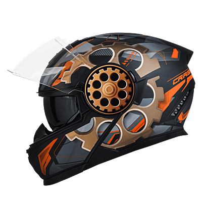 STEELBIRD SBH-40 ISS ROLLER CRASH MATT BLACK/ORANGE C/V 600 MM