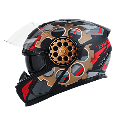 STEELBIRD SBH-40 ISS ROLLER CRASH GLOSSY BLACK/RED C/V 600 MM