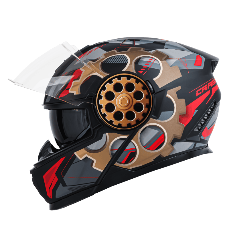 STEELBIRD SBH-40 ISS ROLLER CRASH GLOSSY BLACK/RED C/V 600 MM