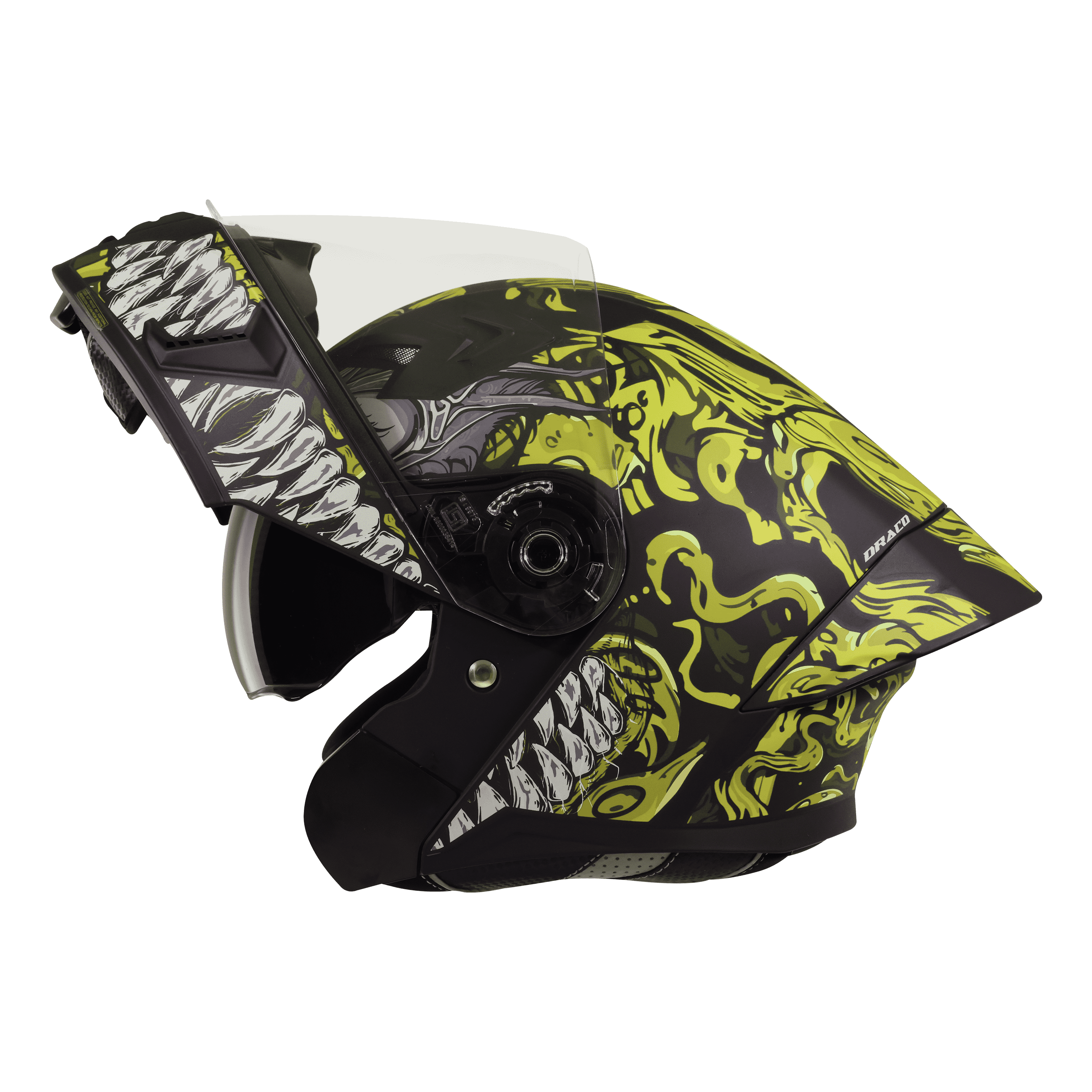 STEELBIRD SBA-20 ISS DRACO MATT BLACK/NEON C/V 580 MM WITH EXTRA SMOKE VISOR