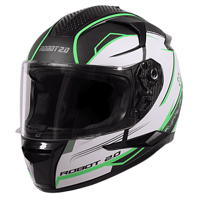 STEELBIRD SBH-35 DOT ROBOT 2.0 ADVENTURE MATT BLACK/GREEN C/V (XL) WITH EXTRA SILVER VISOR