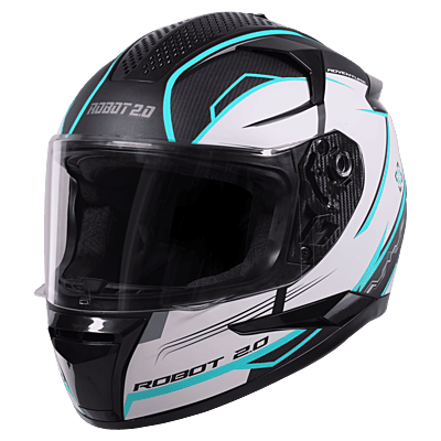STEELBIRD SBH-35 DOT ROBOT 2.0 ADVENTURE GLOSSY BLACK/JAZZ BLUE C/V (L) WITH EXTRA SILVER VISOR