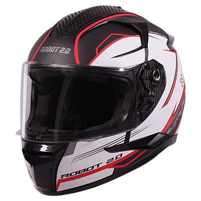 STEELBIRD SBH-35 DOT ROBOT 2.0 ADVENTURE GLOSSY BLACK/RED C/V (M) WITH EXTRA SILVER VISOR