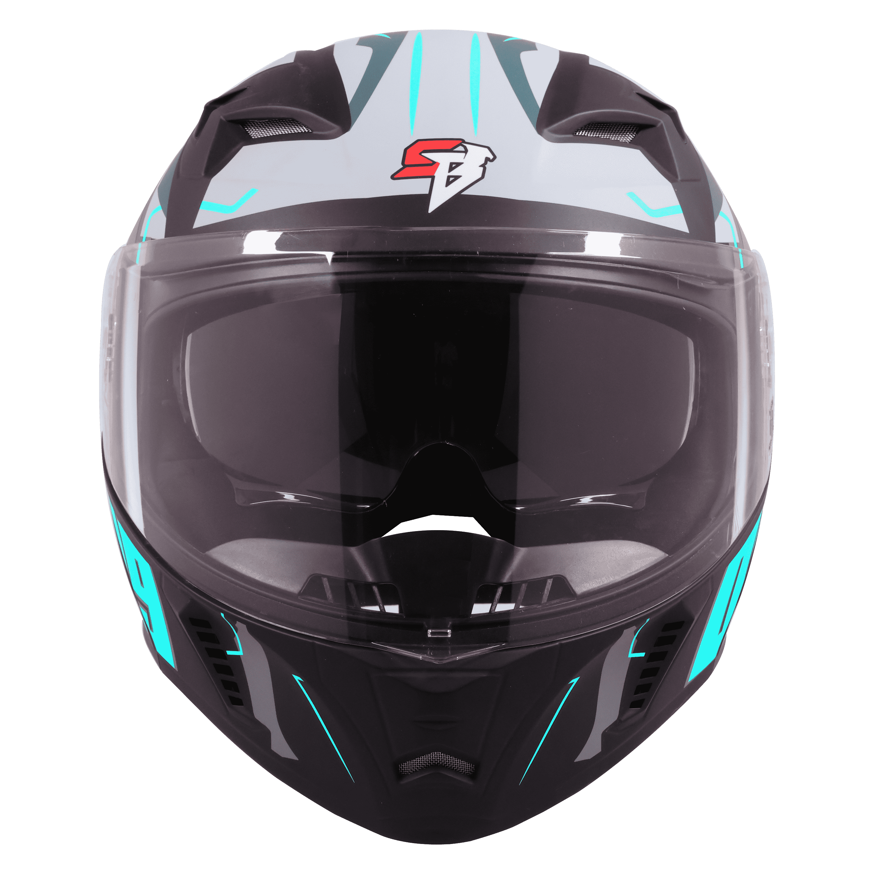 STEELBIRD SBA-20 ISS 09 GLOSSY BLACK/JAZZ BLUE C/V 600 MM WITH EXTRA SMOKE VISOR
