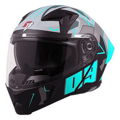 STEELBIRD SBA-20 ISS 09 GLOSSY BLACK/JAZZ BLUE C/V 600 MM WITH EXTRA SMOKE VISOR