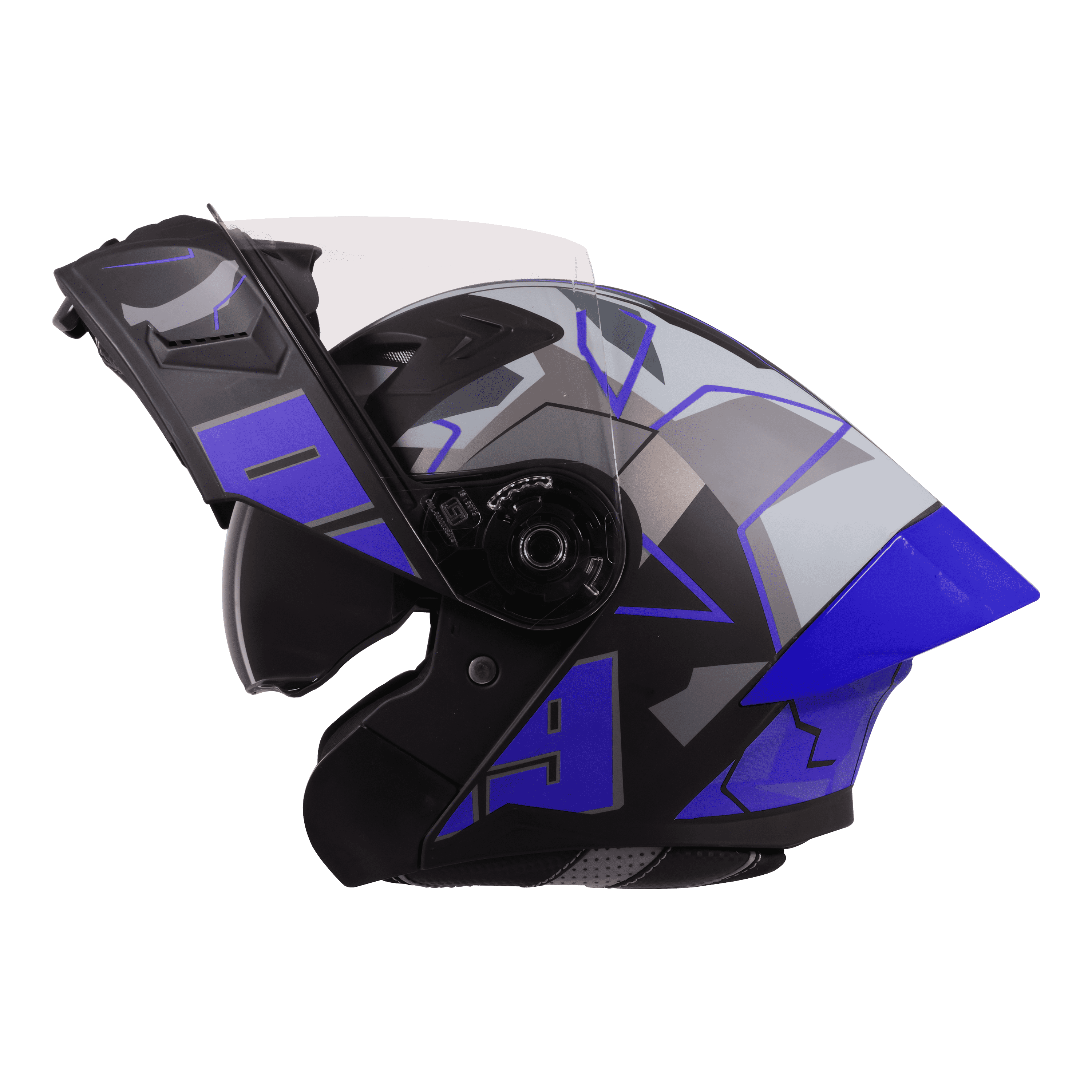 STEELBIRD SBA-20 ISS 09 GLOSSY BLACK/BLUE C/V 600 MM WITH EXTRA SMOKE VISOR