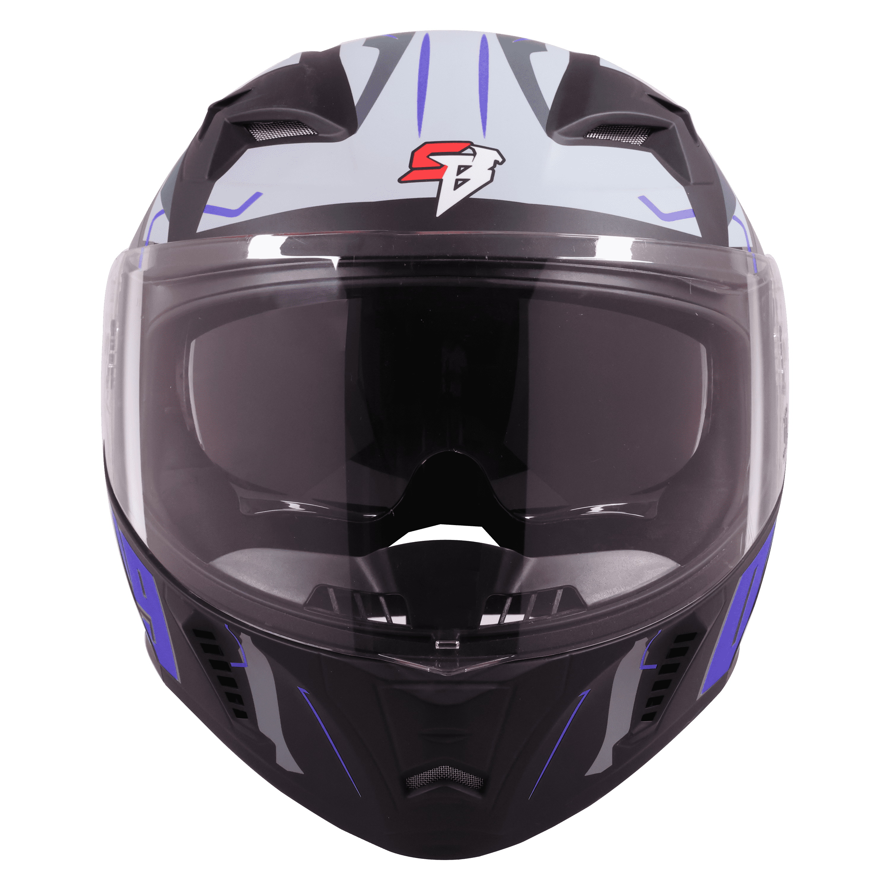 STEELBIRD SBA-20 ISS 09 GLOSSY BLACK/BLUE C/V 580 MM WITH EXTRA SMOKE VISOR