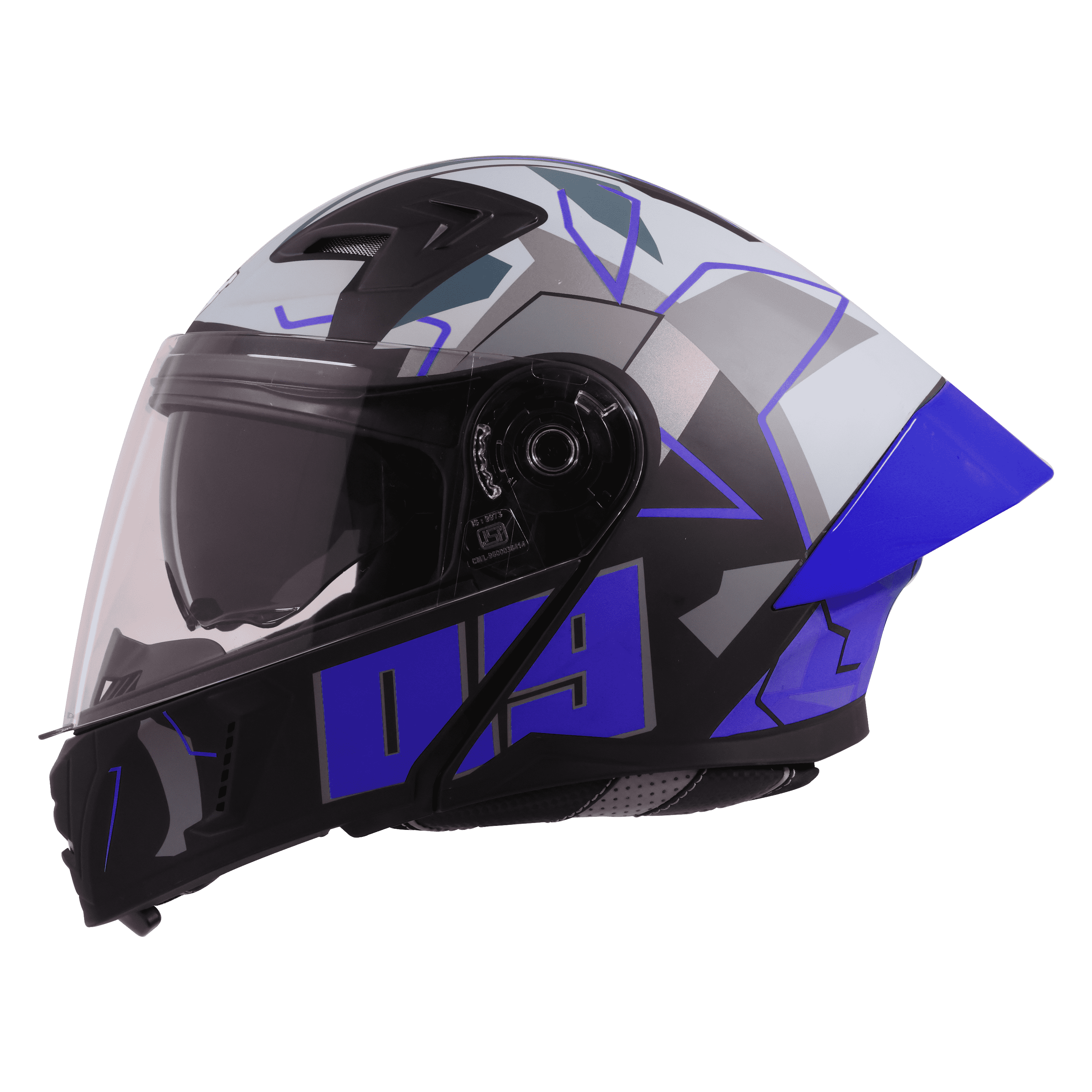 STEELBIRD SBA-20 ISS 09 GLOSSY BLACK/BLUE C/V 580 MM WITH EXTRA SMOKE VISOR