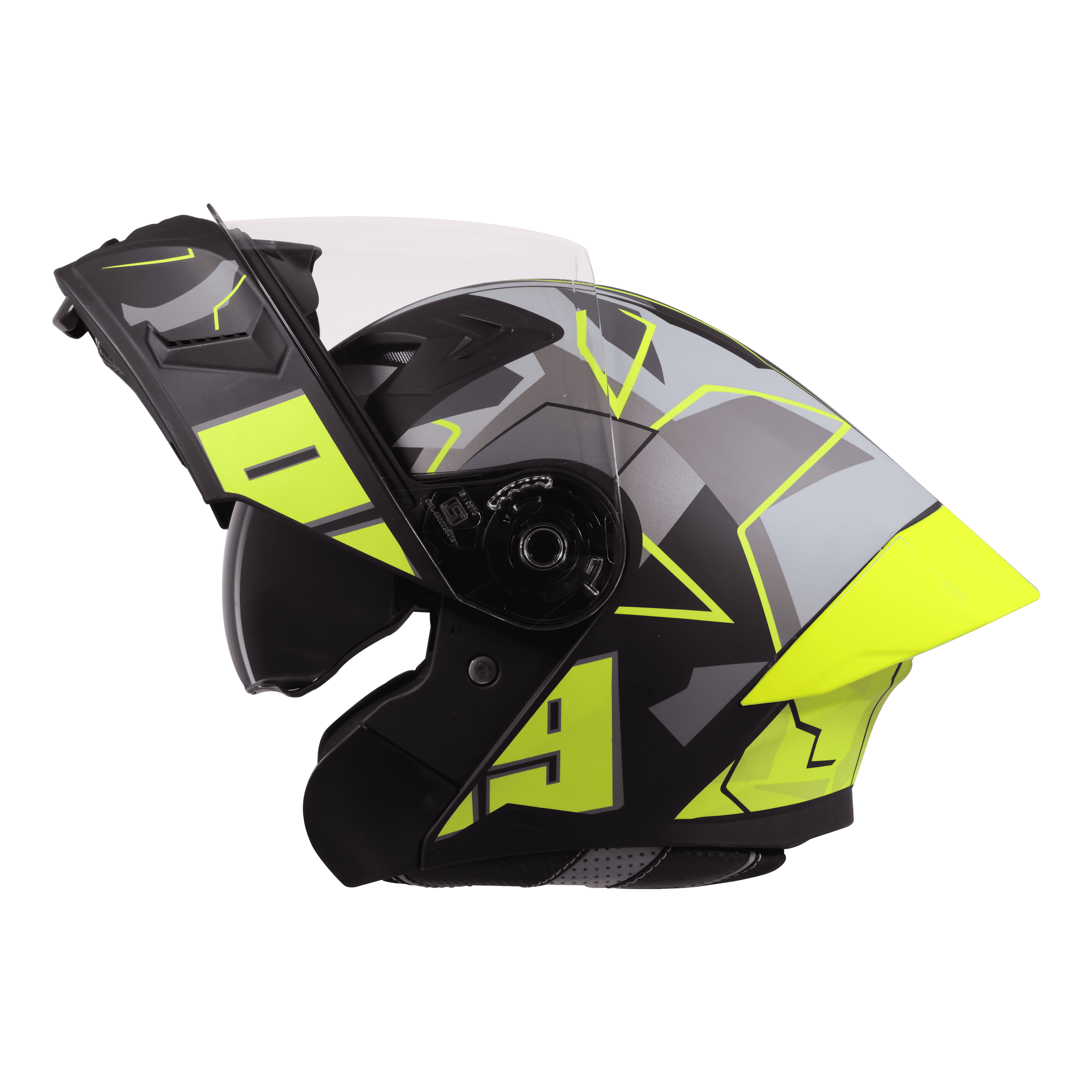STEELBIRD SBA-20 ISS 09 MATT BLACK/NEON C/V 600 MM WITH EXTRA SMOKE VISOR