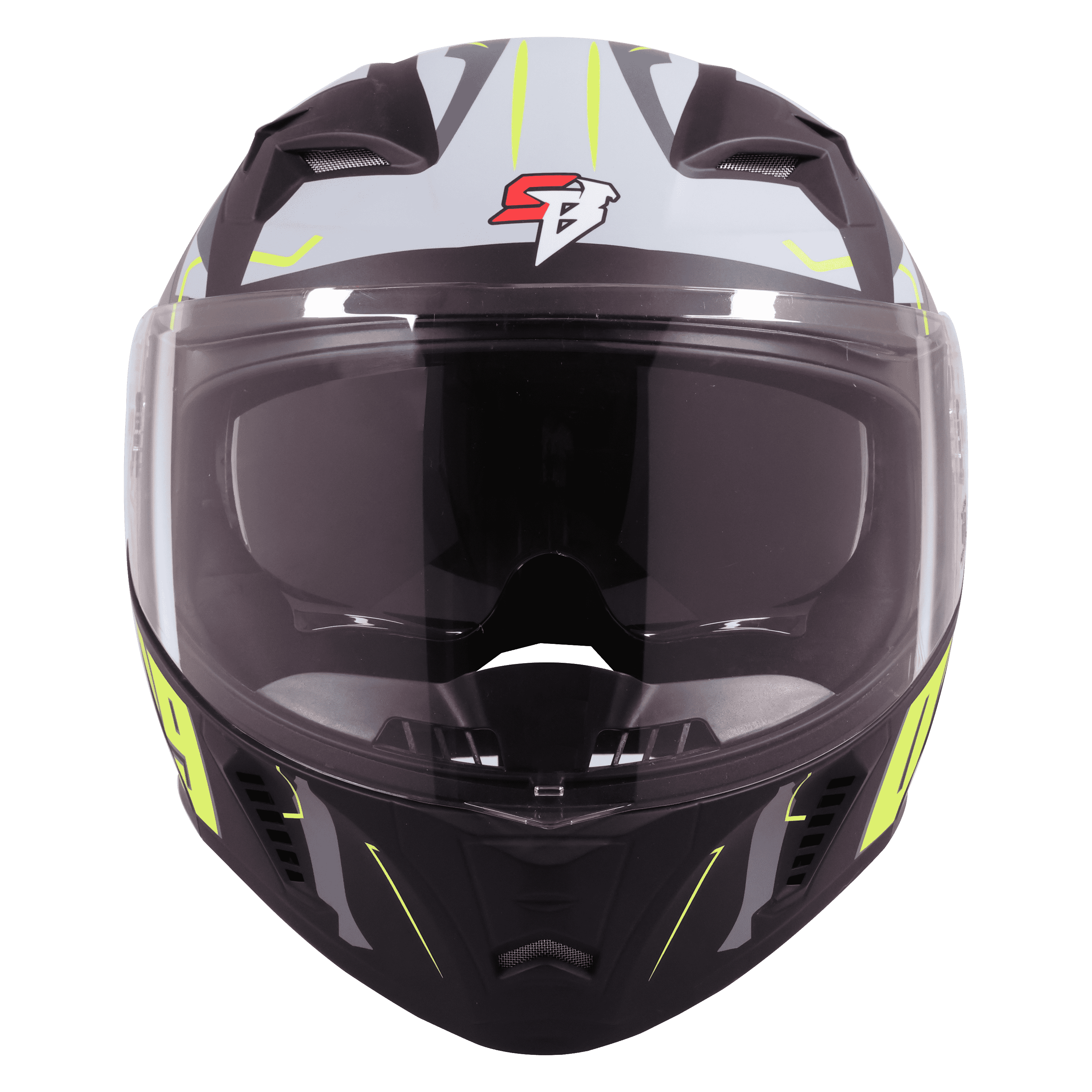 STEELBIRD SBA-20 ISS 09 MATT BLACK/NEON C/V 580 MM WITH EXTRA SMOKE VISOR