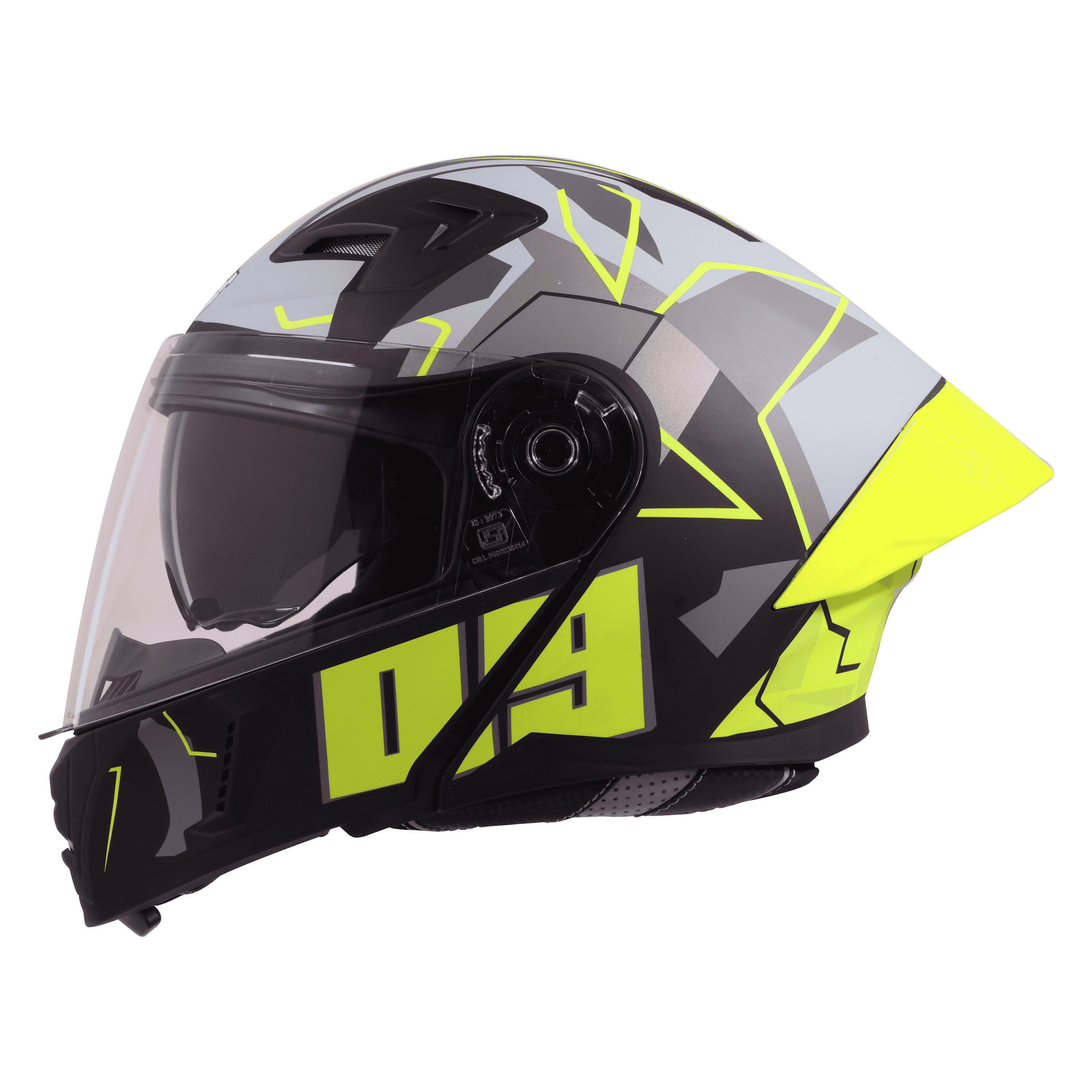 STEELBIRD SBA-20 ISS 09 MATT BLACK/NEON C/V 580 MM WITH EXTRA SMOKE VISOR
