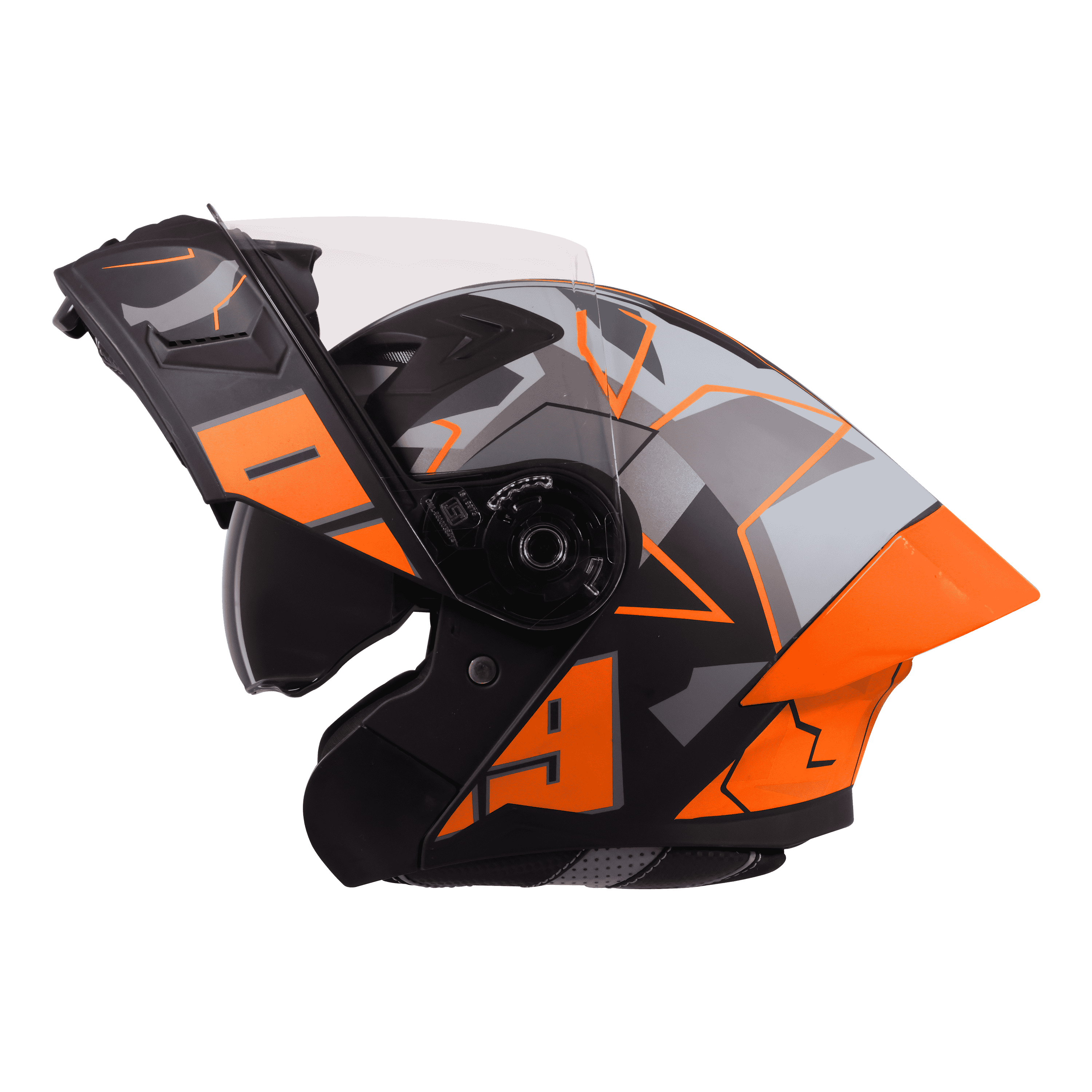 STEELBIRD SBA-20 ISS 09 MATT BLACK/ORANGE C/V 600 MM WITH EXTRA SMOKE VISOR