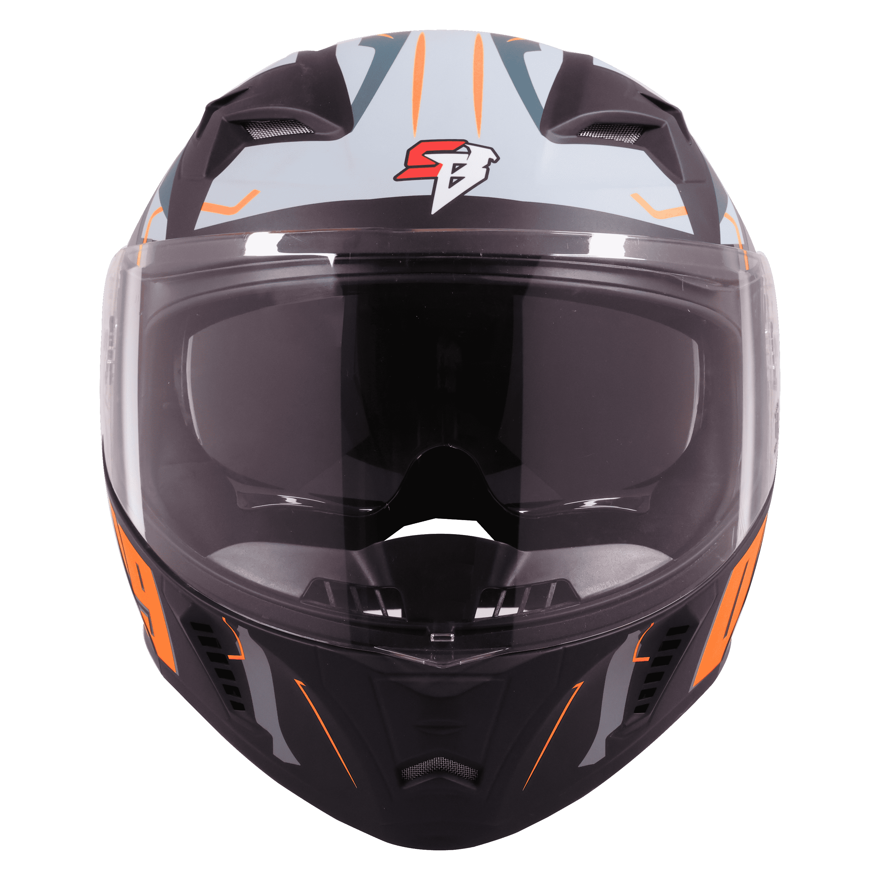 STEELBIRD SBA-20 ISS 09 GLOSSY BLACK/ORANGE C/V 580 MM WITH EXTRA SMOKE VISOR