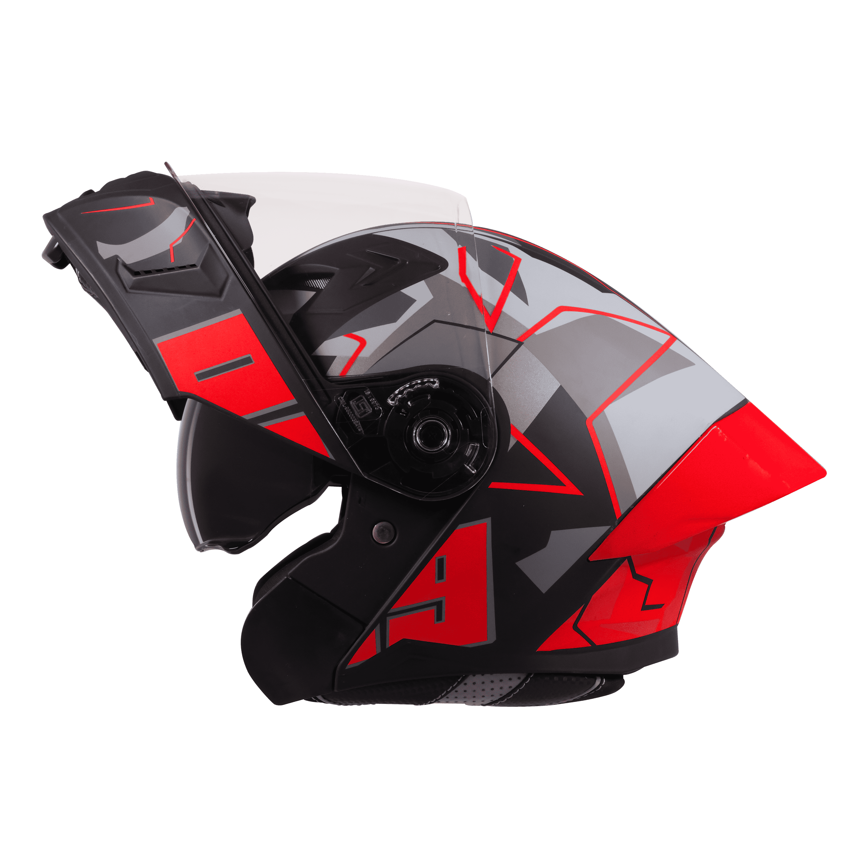 STEELBIRD SBA-20 ISS 09 MATT BLACK/RED C/V 600 MM WITH EXTRA SMOKE VISOR