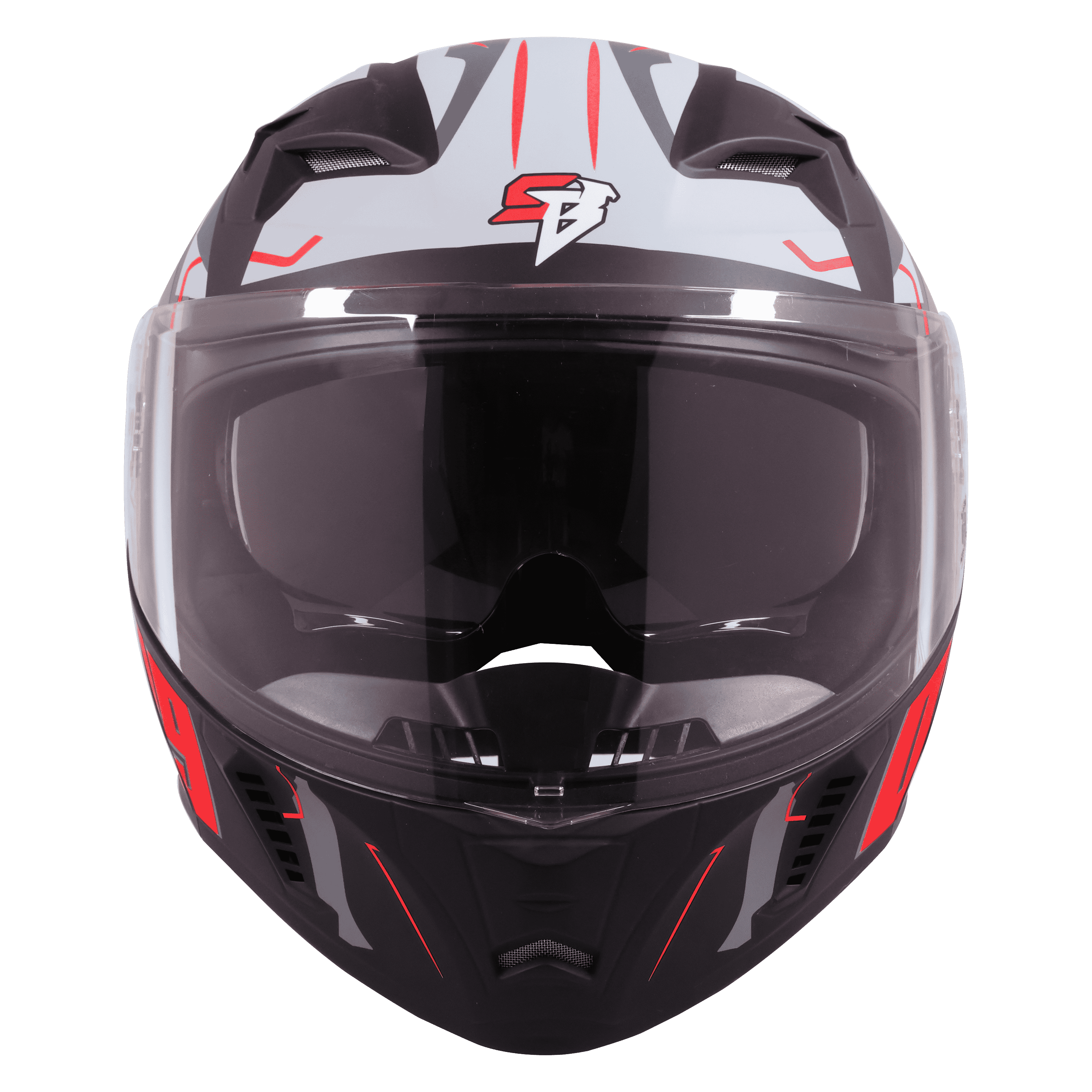 STEELBIRD SBA-20 ISS 09 MATT BLACK/RED C/V 600 MM WITH EXTRA SMOKE VISOR
