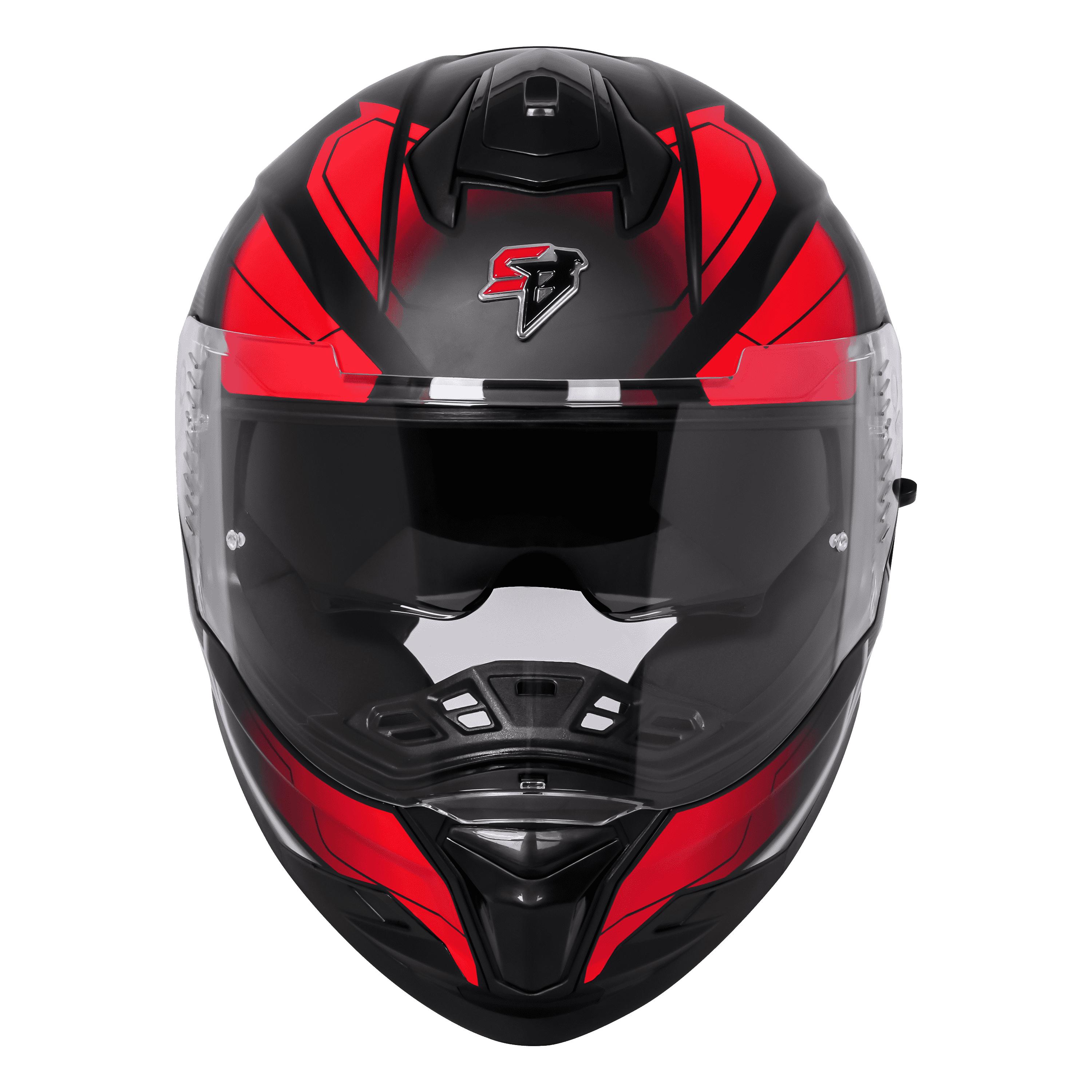 STEELBIRD SBH-57 ISS FIGHTER F3 GLOSSY BLACK/RED C/V 600MM WITH EXTRA SMOKE VISOR