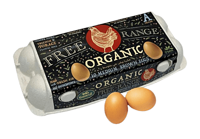 Pack of 10 Gardenz Free Range Organic Eggs - 44 to 70 gm each - No Antibiotics, No Hormones (Grade A)