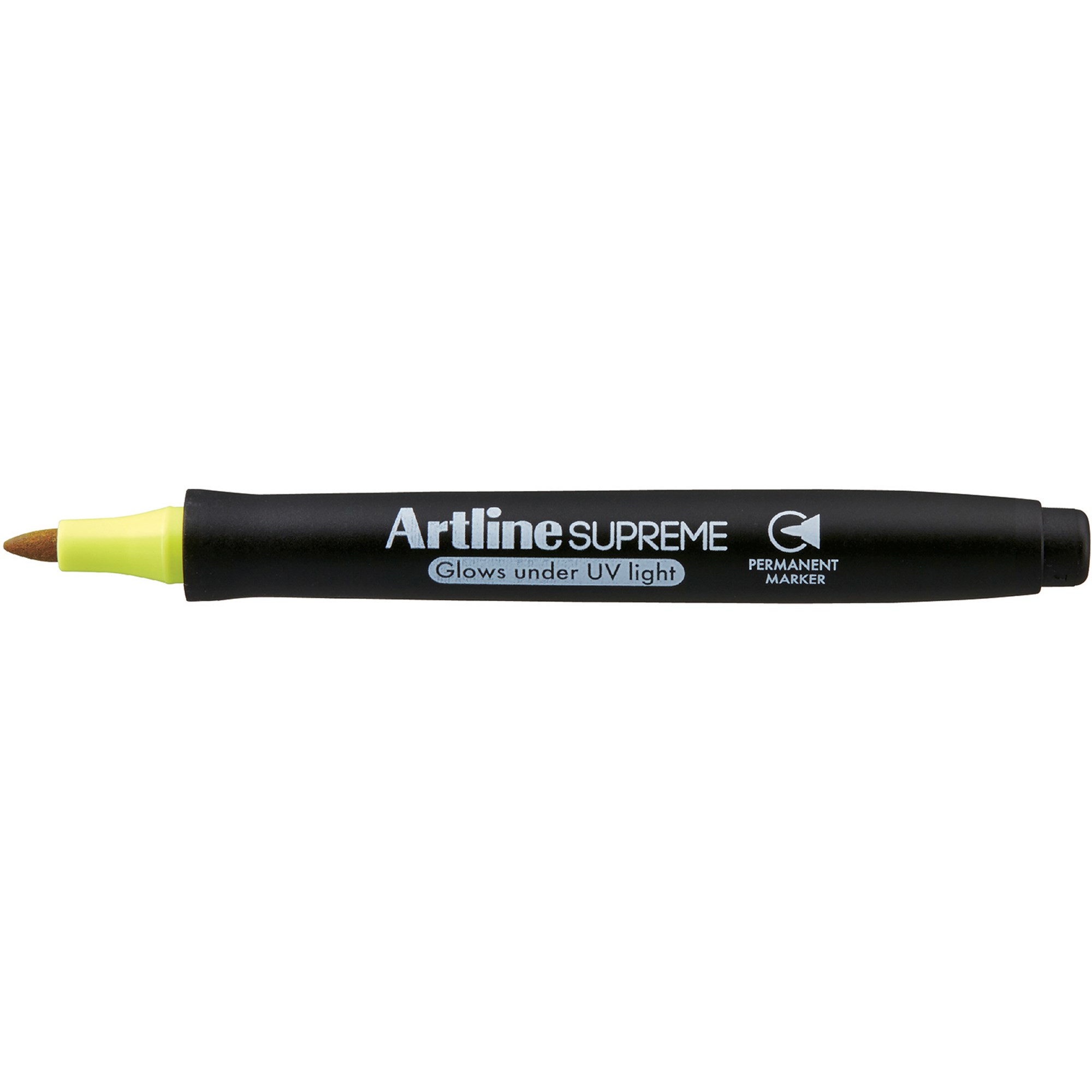 Artline Supreme Glow Permanent Markers Bullet 1mm Yellow Pack Of 12